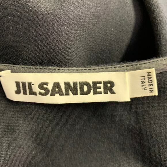 JIL SANDER Size 10 Navy Viscose Blend Ruched Long Evening Gown - Picture 5 of 7